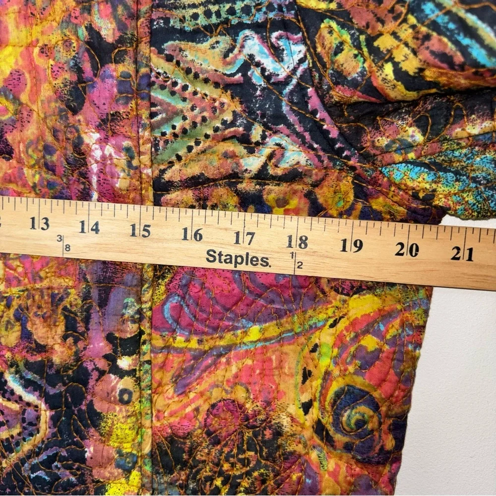 Chadwicks Reversible Jacket Women 12 Quilted Art to Wear Textured Print Colorful - Picture 10 of 16